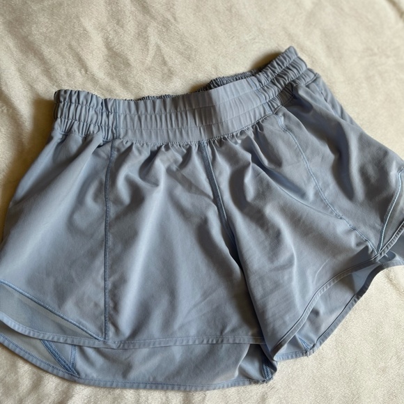 LULULEMON BLUE TRACK SHORTS 4" - Picture 2 of 2